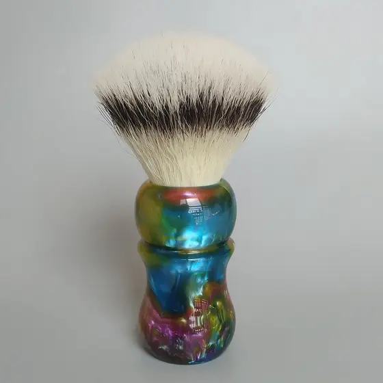 Dishi masculino colorido em forma de leque CN6 Rayon escova de barbear escova de barba escova de espuma de sabão escova 