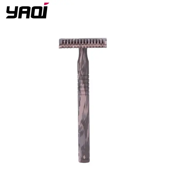 YAQI Navalha de segurança masculina camuflada Manual ferramenta de barbear à moda antiga