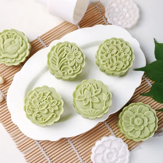 Molde Mooncake 2025 novo estilo prensado à mão doméstico 50g fazer fluxo de pele de neve coração amendoim cantonês 75g c