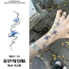 Adesivos de tatuagem de lótus de gelo cor à prova d'água feminino de longa duração estilo ins mão para trás menina quent