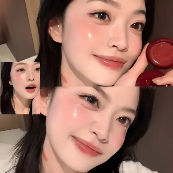 Pele luminosa de água com um clique direto!Um pouco bêbado lábio bochecha geléia brilho de água multiuso creme blush bri