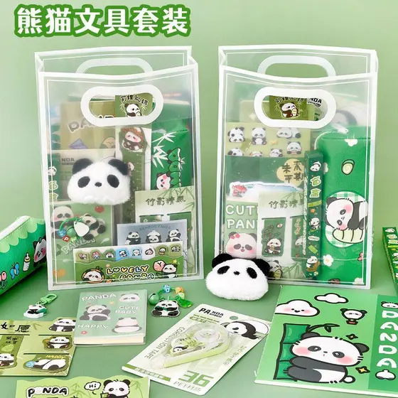 Ins conjunto de papelaria de Panda fofo, lembranças de alto valor para estudantes, pacote de presente, temporada escolar
