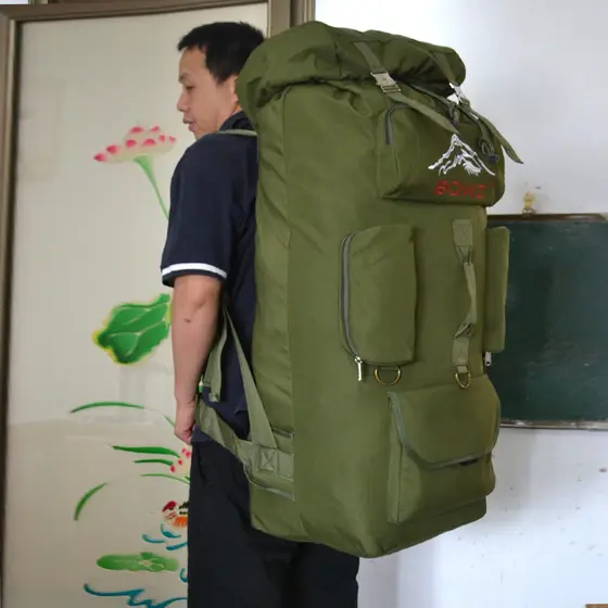 Prince Baoqi BQWZ Mochila grande para escalada ao ar livre Bolsa de bagagem 150L Mochila impermeável de lona britânica