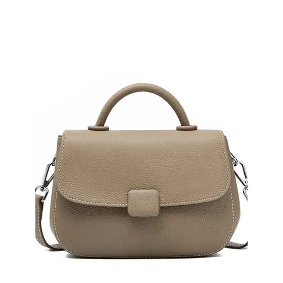 Primeira camada de couro bolsa feminina Casual All-Match um ombro Diagonal pequeno saco 2024 novo estilo moda couro genu