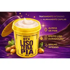 BTX Lisoterapia Hidralise 400g Alinhamento Capilar Reduz Volume Anti Frizz Brilho Intenso