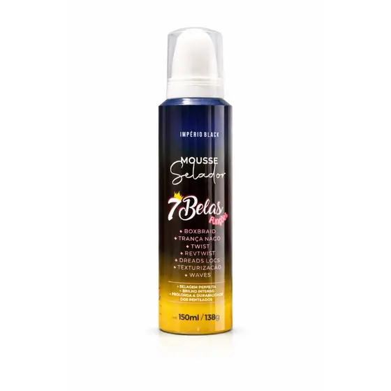 Mousse Selador para Tranças Império Black – Mega Fixação, Alinhamento e Controle de Frizz