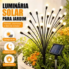 Luz Solar Jardim LED Fogos de Artifício Balançante à Prova d’Água Decoração Natal Festa