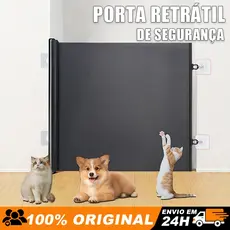 Tela de Proteção Retrátil Anti-pulo para Cachorro e Gato Ajustável 110cm/150cm/180cm