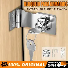 Fechadura para Gavetas e Armarios Inox Fechos 6,5 cm. 2 chaves