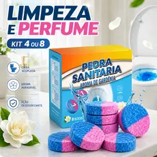 Pacote com 8 pastilhas de limpeza para vaso sanitário – Limpam, perfumam e eliminam odores