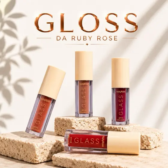 Gloss Labial Laqueado Glass Alta Pigmentação - Ruby Rose -m