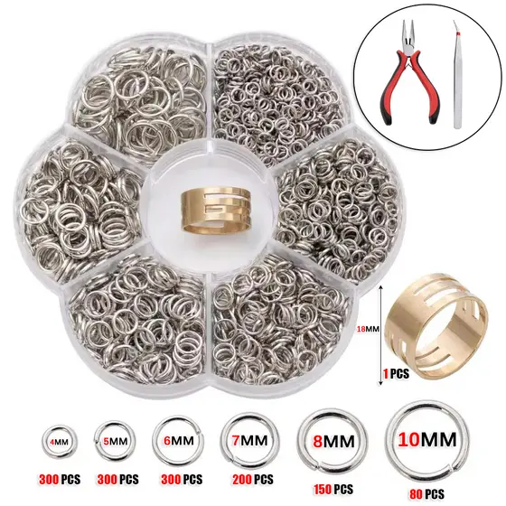 Argola Elo Metal P/ Bijuterias Prata/Dourado 4mm-10mm 1333Pcs