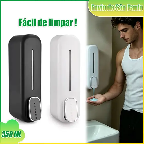 Dispenser Sabonete Sabão Líquido Porta Saboneteira De Parede Banheiro Suporte Dispensador Álcool Gel