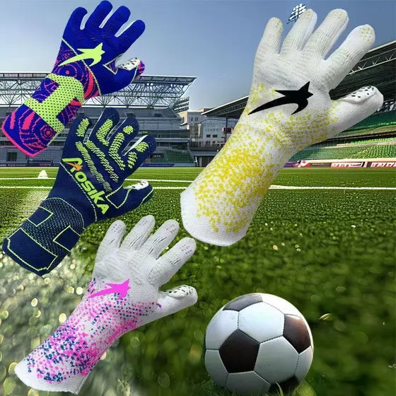 Novo Estilo De Luvas De Goleiro Para Jovens Adultos , Látex Resistente Ao Desgaste , Antiderrapante Competição .