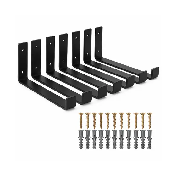 Kit 6 Peças Mão Francesa Invertida Bucha e Parafusos Suporte Cantoneira Invertido - Allmetal