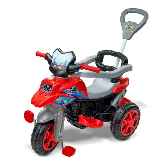 Triciclo Infantil Maral Moto Trail Vermelha Passeio e Pedal
