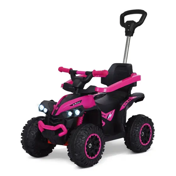 Quadriciclo Elétrico Infantil Pimpi Flash Wheels Rosa com Haste Direcionável Luz e Som