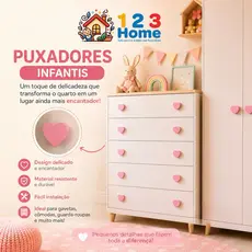 Kit 10 Puxadores Decorativos Infantis+Ganchos Cabideiro de Parede | Estrela/Nuvem/Coração/Borboleta