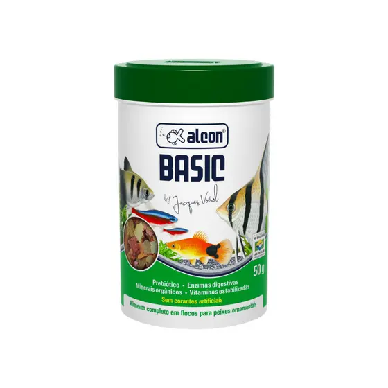 Ração Alcon Basic 50g para Peixes Ornamentais Nutrição Completa e Alta Digestibilidade