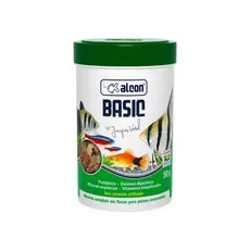Ração Alcon Basic 50g para Peixes Ornamentais Nutrição Completa e Alta Digestibilidade