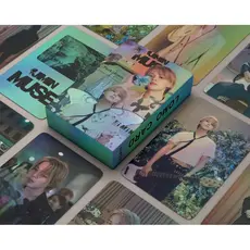 55 peças/caixa Cartão Fotográfico Holográfico BTS JIMIN Álbum MUSE KPOP Cartão de Coleção LOMO a Laser M7HG