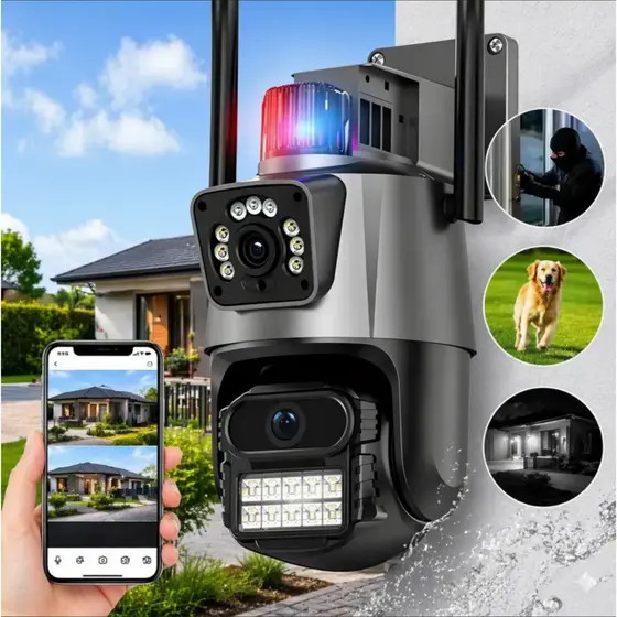 Câmera Segurança Wifi P11 Lente Dupla 6mp Full Hd