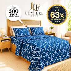Kit Lençol 3 peças 500 Fios Casal Queen King Toque de Algodão Penteado 2 Porta Travesseiro
