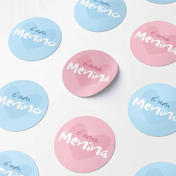 Kit Adesivos Chá Revelação Menino ou Menina |Adesivo vinil | Lembrancinha, Decoração e Maternidade