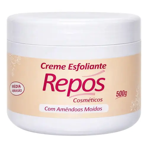 Creme Esfoliante Mãos Pés e Corpo Com Óleo e Amêndoas Moida 500g Repós Média Abrasão