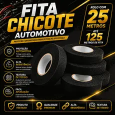 Até 05 Fita Chicote Isolante Tecido Automotivo 15m x 19mm Autoadesivo Carro Moto Anti Ruído Altas Temperaturas