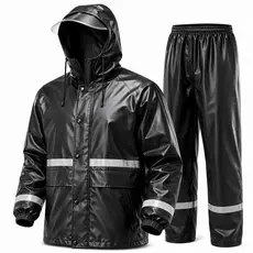 Capa de Chuva PVC Impermeável Moto Conjunto Completo Motoqueiro Motoboy Faixa Refletiva Com Capuz