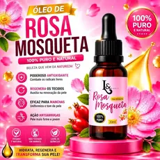 Óleo De Rosa Mosqueta 100% Puro 30ml L&Beauty Clareador De Manchas Melasma Cicatrizes Estrias