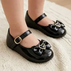 Sapatilha Infantil Bebê Menina Enfeite Coração e Laço Verniz Promoção Envio Rápido Sapato Social