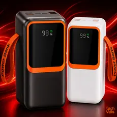 Bateria Portátil 50000mAh 66W Super Rápido Display Digital Cabos Embutidos Celular Notebook iPad