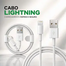 Cabo iPhone Carregador Turbo Lightning USB 1m p/ iPhone 11 12 13 14 Pro Max XR Carga Rápida e Dados