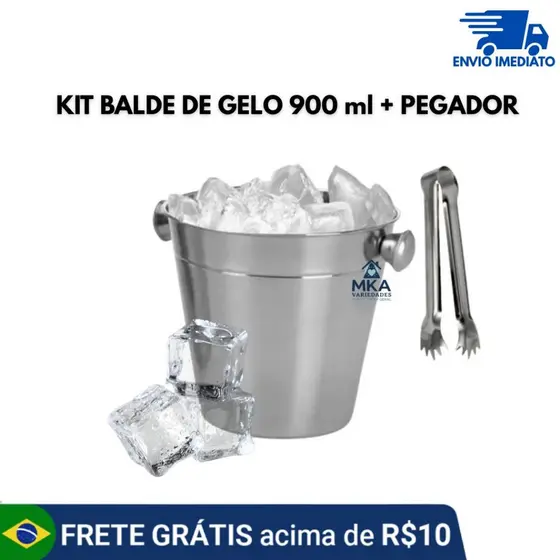 Balde de Gelo Inox com Pegador – Mantém Bebidas Geladas, Ideal para Casa, Bar, Festas e Restaurantes