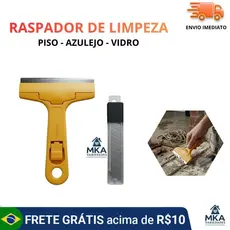 Raspador com 3 Lâminas Plástico Multiuso para Limpeza de Vidros Fogão Ideal Casa e Profissional