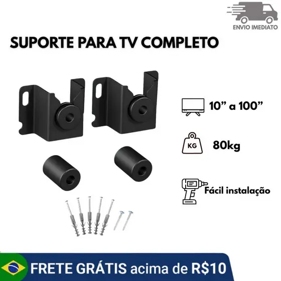Suporte TV Universal para TVs e Monitores Ideal para Casa Escritório e Painel 10 a 85 Polegadas
