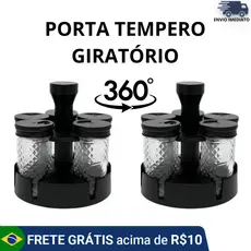Porta Tempero Giratório Organizador com 6 potes Ideal Para Cozinha e Restaurante