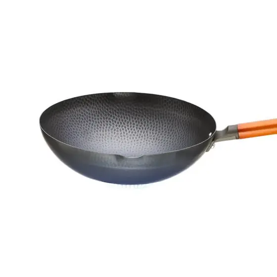 Panela de ferro a gás Wok inoxidável, fogão de indução, fogão a gás, panela antiaderente, panela grande, antiferrugem