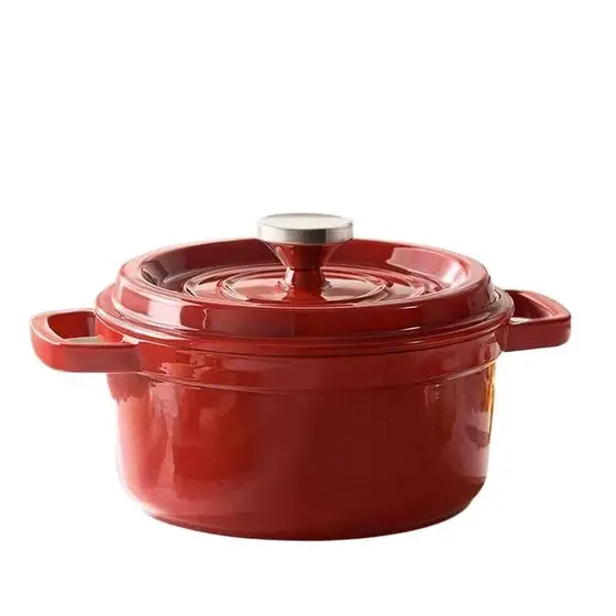 Panela de ferro fundido esmaltado // Panela de sopa Panela de guisado doméstica de sopa antiaderente Ferro