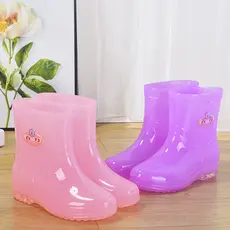 Anti-deslizamento sapatos de borracha de tubo curto botas de chuva mulheres verão botas de borracha geléia à prova dwate