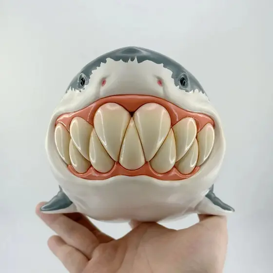 Novo bonito tubarão resina ornamentos criativo Spoof estátuas animais casa sala de estar Desktop pequenos ornamentos 6
