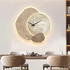 Relógio de Parede Warm Time para Sala de Estar, Luxo Leve, Elegante, Simples, Relógio de Parede Decorativo Moderno de Qu