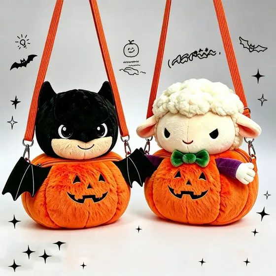 Nova Almofada de Pelúcia Criativa e Engraçada de Halloween com Rosto de Fantasma e Abóbora KJHH