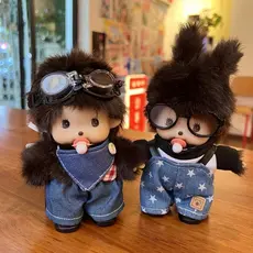 Chaveiro de pelúcia Monchhichi autêntico, moderno e popular, da série cowboy, pingente para bolsa R8PH