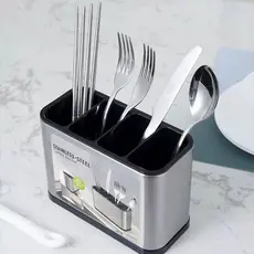 Porta Talheres Inox Organizador Cozinha Escorredor de Talheres com Divisórias
