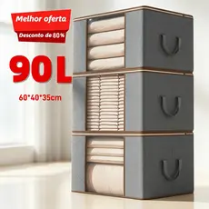 Caixa Organizadora Ecológica Multiuso para Roupas, Casacos e Cobertores | Anti Poeira, Umidade e Insetos | Guarda Roupa