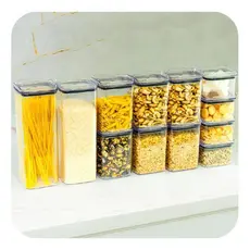 Kit 12 Potes Herméticos Porta Mantimentos Quadrado Cozinha