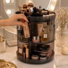 Organizador de maquiagem Giratório 360º Acrílico Suporte de Cosméticos